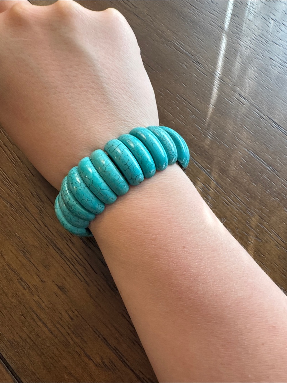 Turquoise Stretch Bead Bracelet